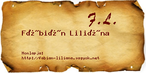 Fábián Liliána névjegykártya