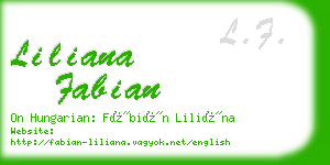liliana fabian business card